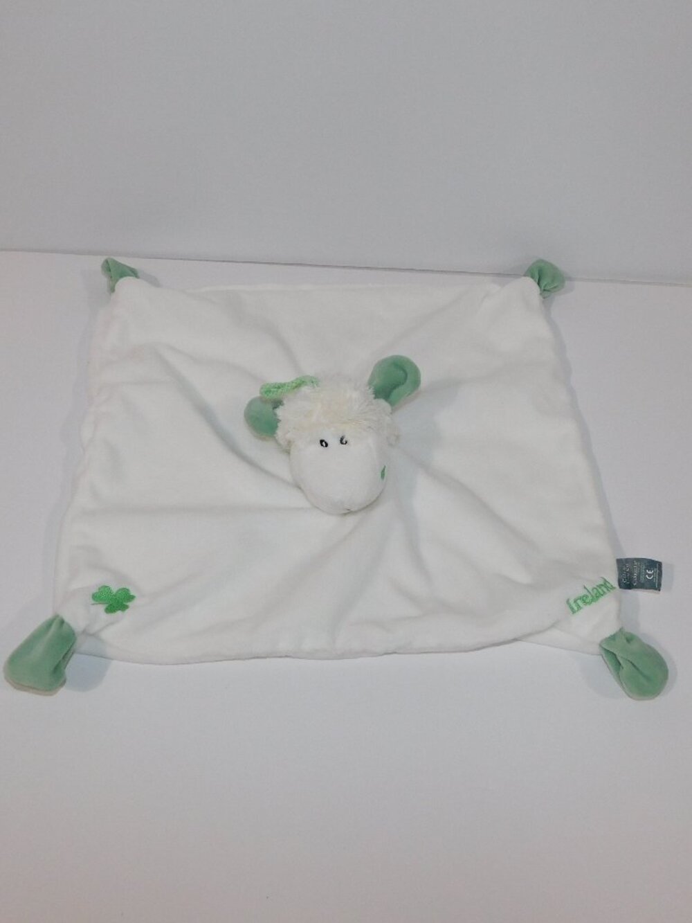 The Celtic Toy Co Carrolls White Green Lamb Sheep Ireland Security blanket Baby